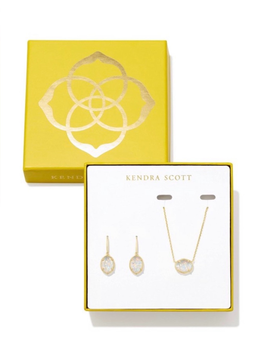 Kendra Scott Gold and Opal Drop Earrings